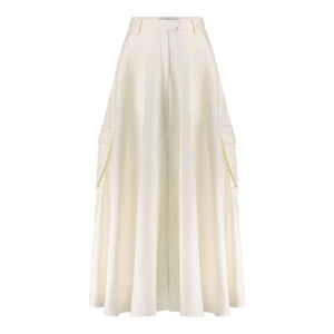 White tweed pocket skirt