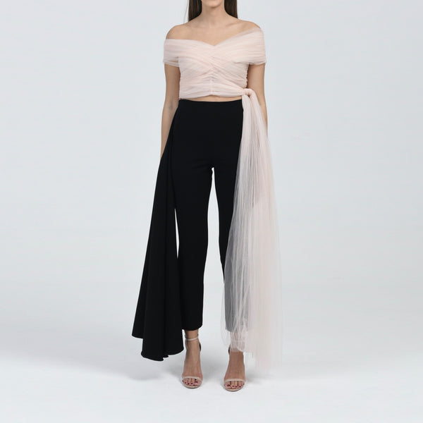 Off-Shoulder Tulle Top