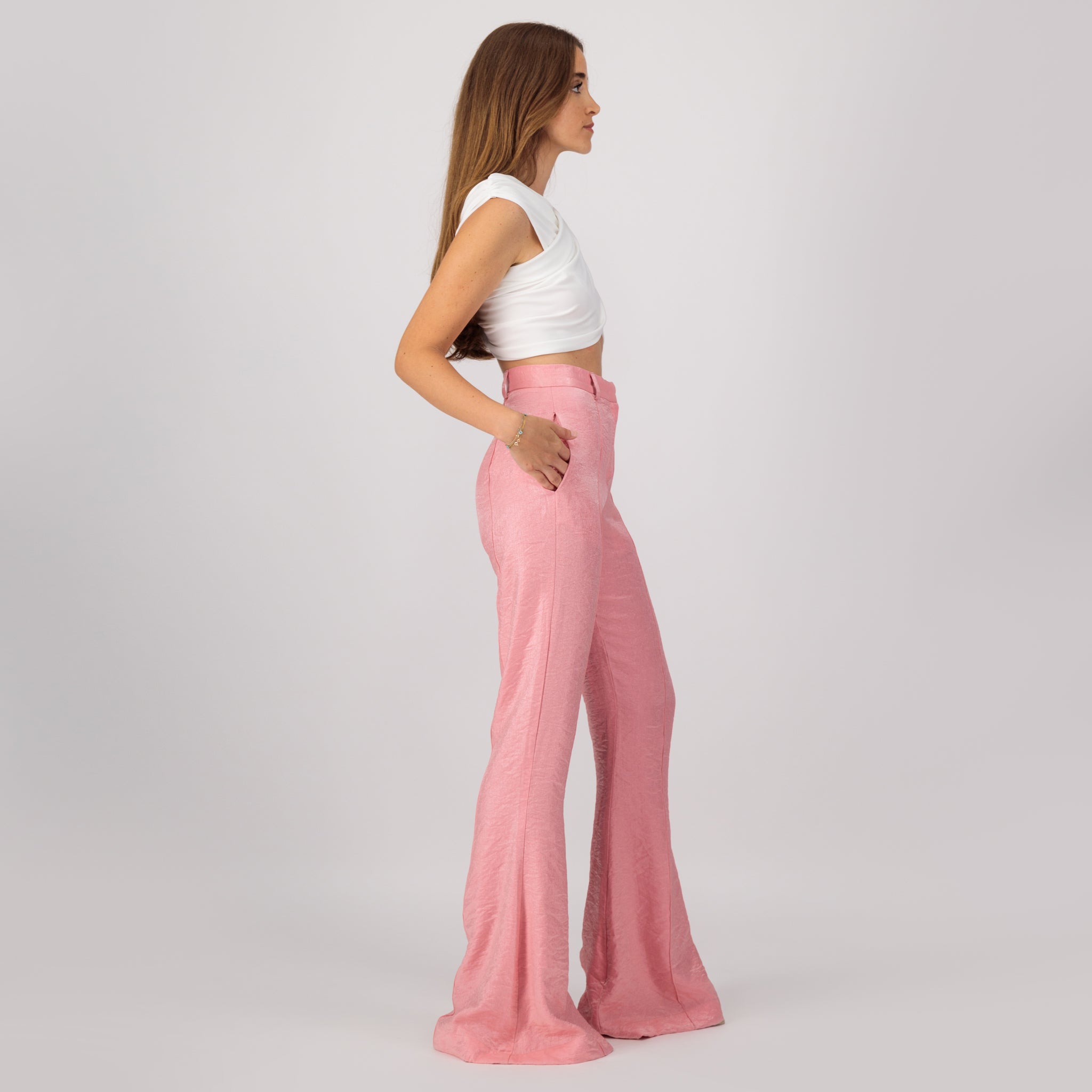 Paco Rabanne High-waist Sequinned Trousers in Pink | Lyst