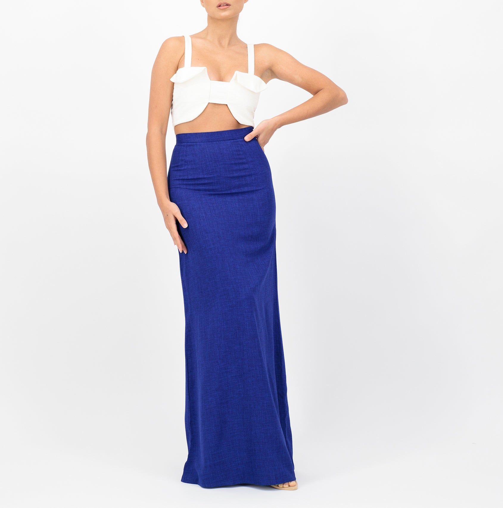 【PORTERNA】Tela linen long skirt Dusan Long Skirt Linen Navy – Neighbour