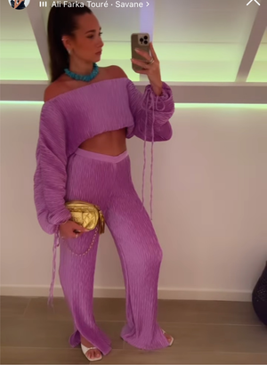 Danielle lavender pleated pants