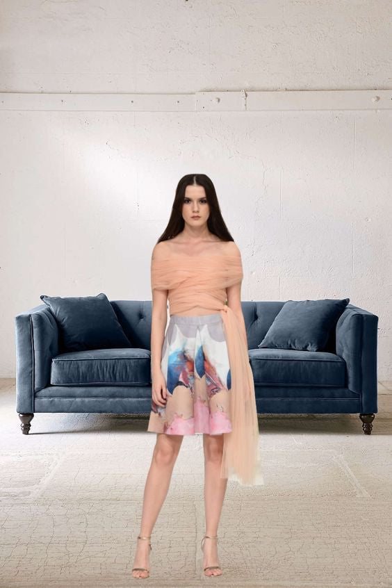 Off-Shoulder Tulle Top