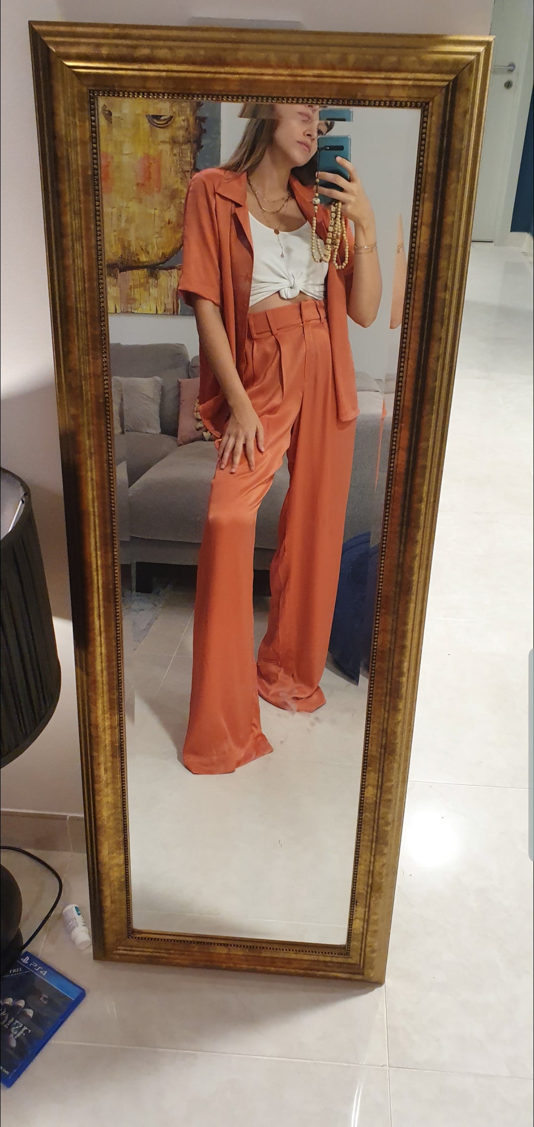 Coral Palazzo Pants