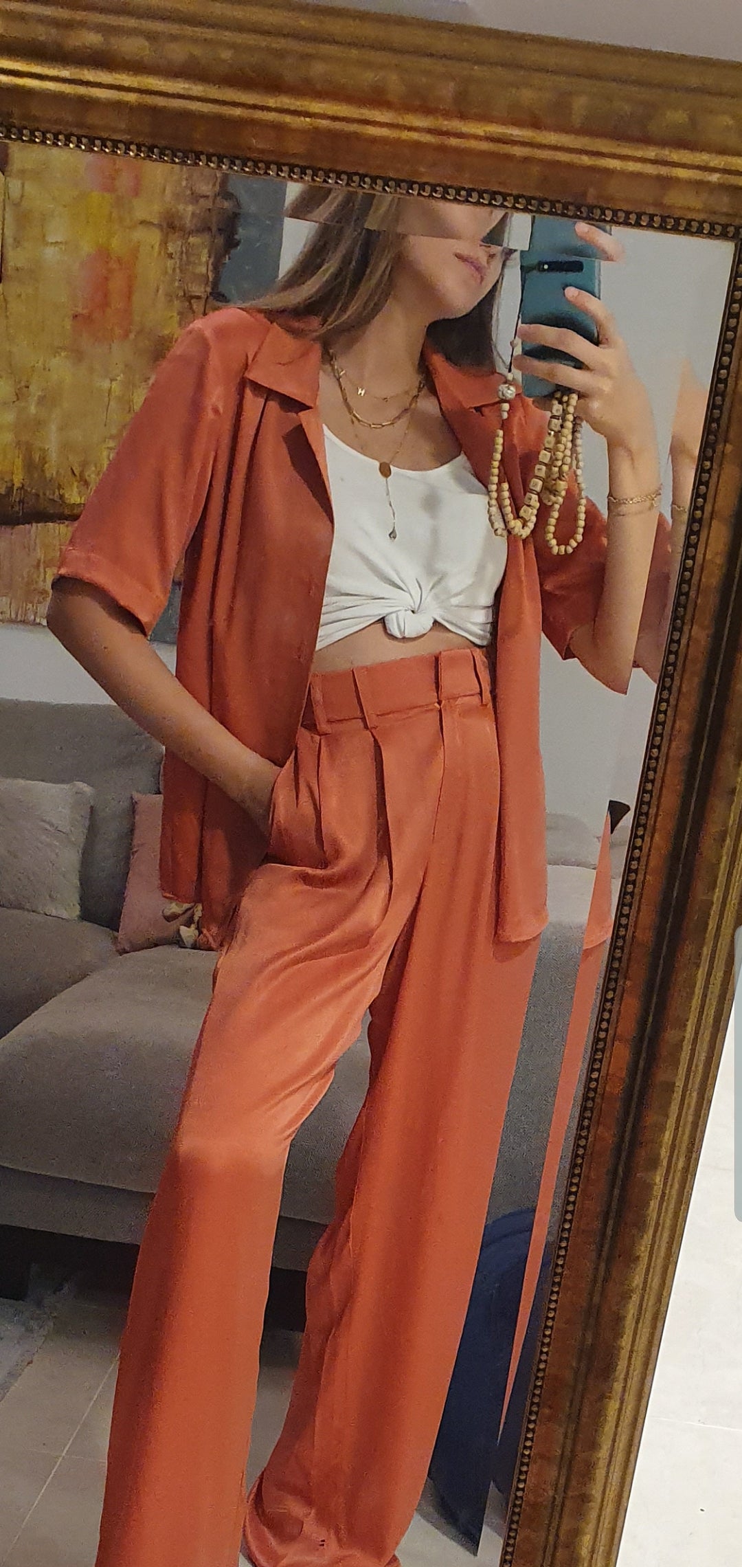 Coral Button Down Shirt