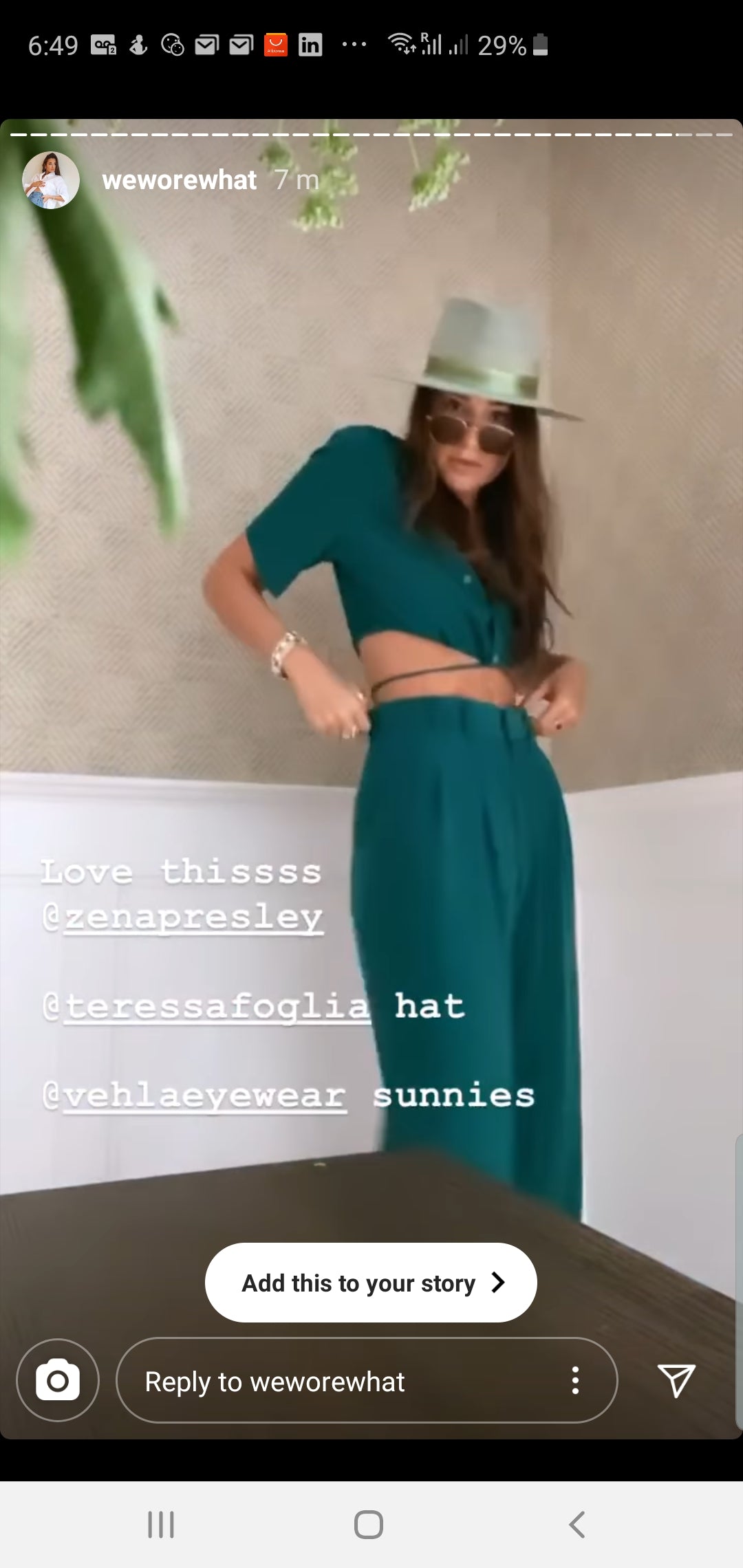 Danielle Green Cropped Shirt