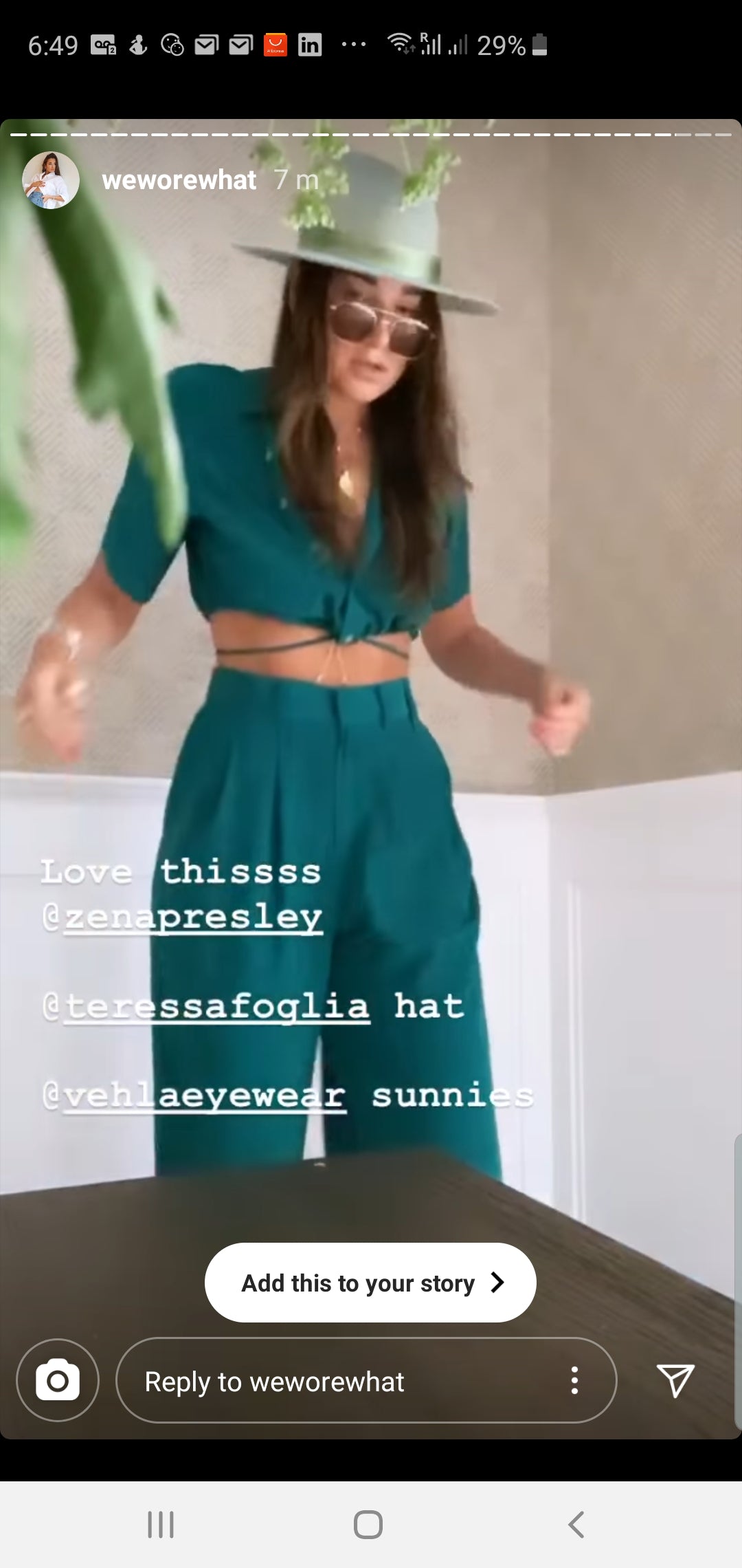 Danielle Green Cropped Shirt