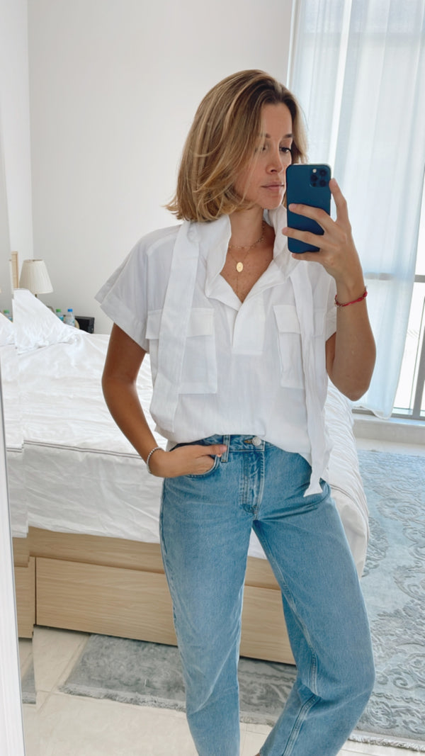 Boxy pocket top- Medium